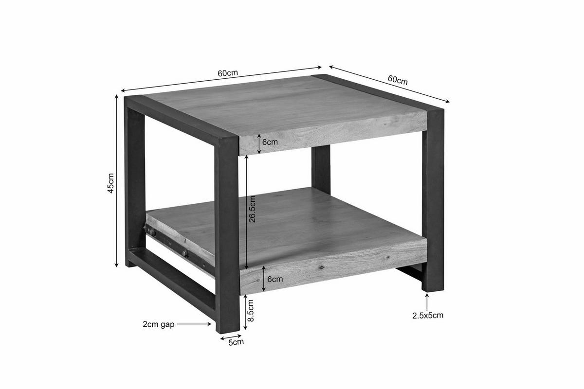 BEISTELLTISCH Britt Braun 60/60/45 cm - Braun, Holz (60/60/45cm) - Starfurn