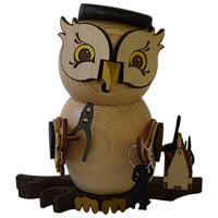 RAUCHFIGUR Eule Handwerker 15 cm - Multicolor, Holz (10/15/10cm)