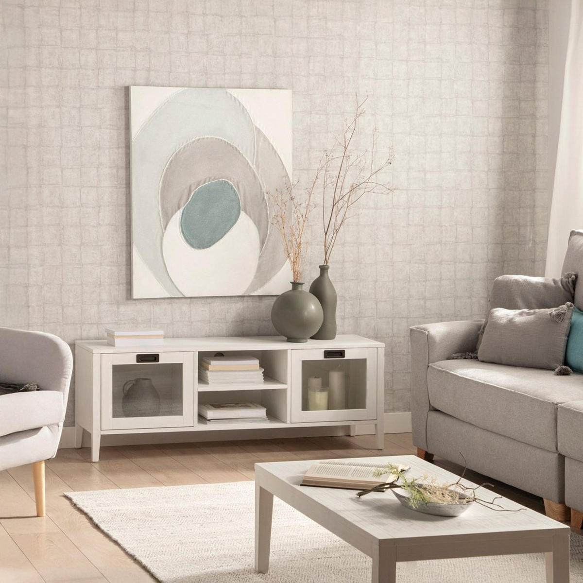 TV-ELEMENT Edan Weiß 140 cm x 50 cm - Weiß, Holzwerkstoff (140/50/40cm) - Klast Home