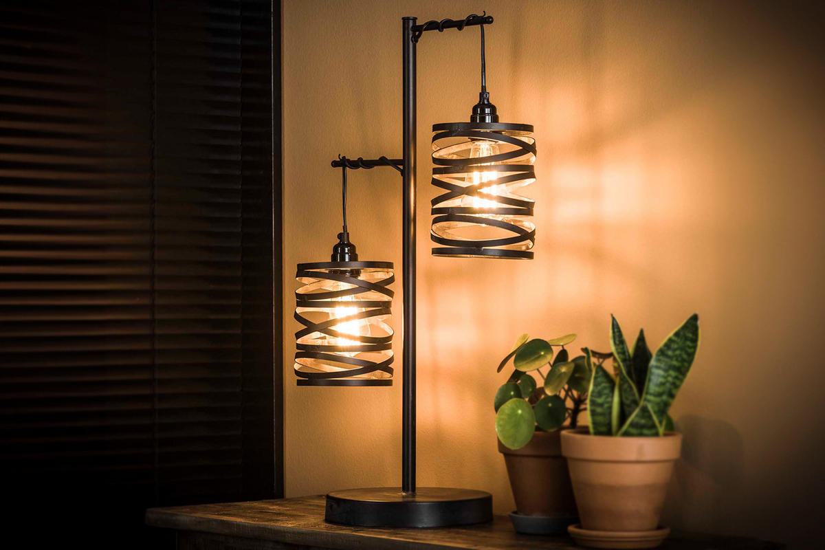 TISCHLAMPE ALMAS Schwarz Metall - Schwarz, Metall (23/37/70cm) - KAWOLA