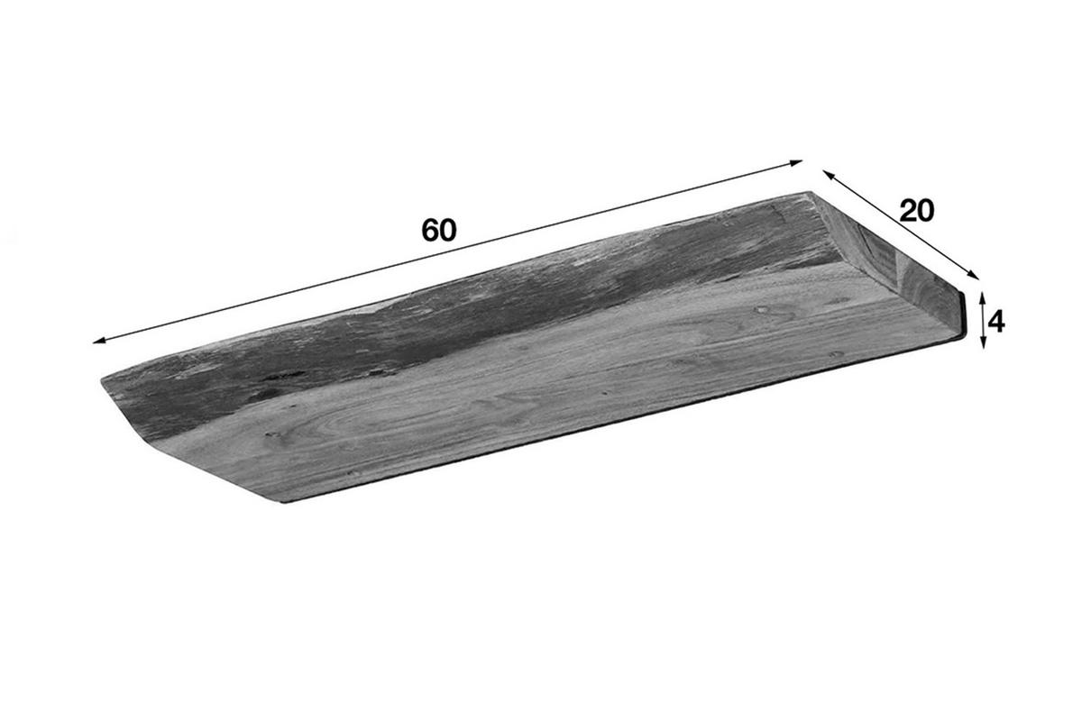 WANDREGAL ERGEA  Holz Akazie - Naturfarben, Holz (60/4/20cm) - KAWOLA