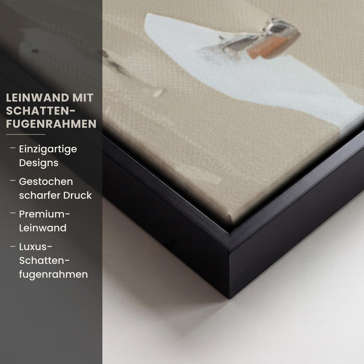 LEINWAND Bilder mit Rahmen - Frau - Farbe - Abstrakt - Beige - Modern - 90x60 - Sandfarben, Textil (90/60cm) - MuchoWow