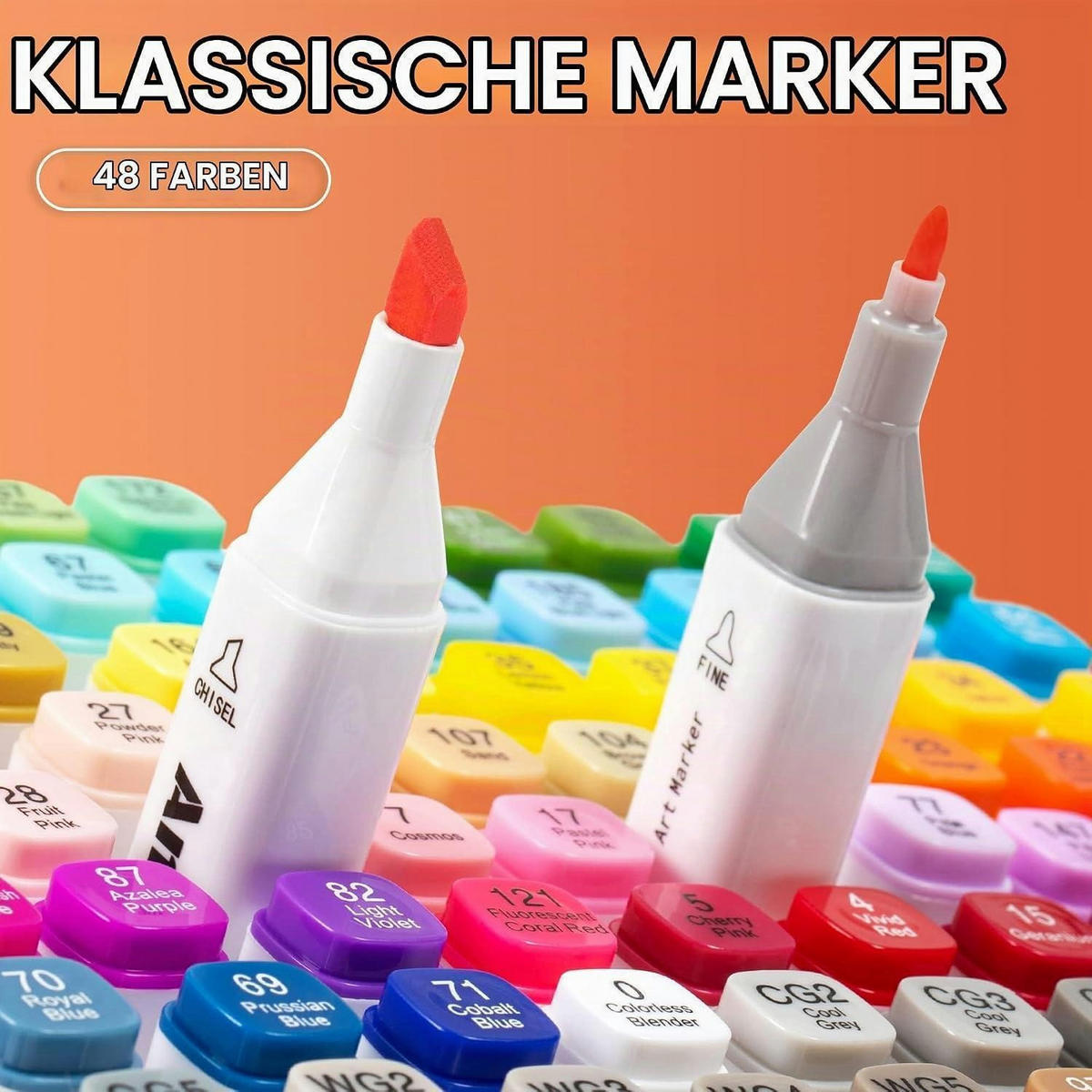 MARKER-SET 48 Farben Twin Tip mit Tragetasche - Multicolor, Kunststoff (15/10.5/16.5cm)