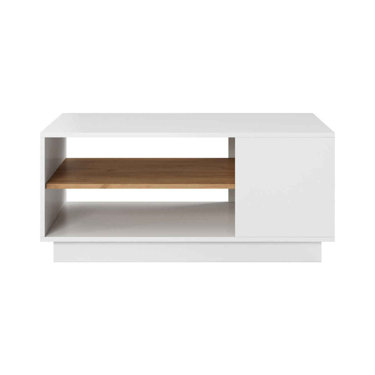 COUCHTISCH ETNE STO1 ABS-Kante Eiche Weiß - Weiß, Holzwerkstoff (100/60/46cm) - Komodee