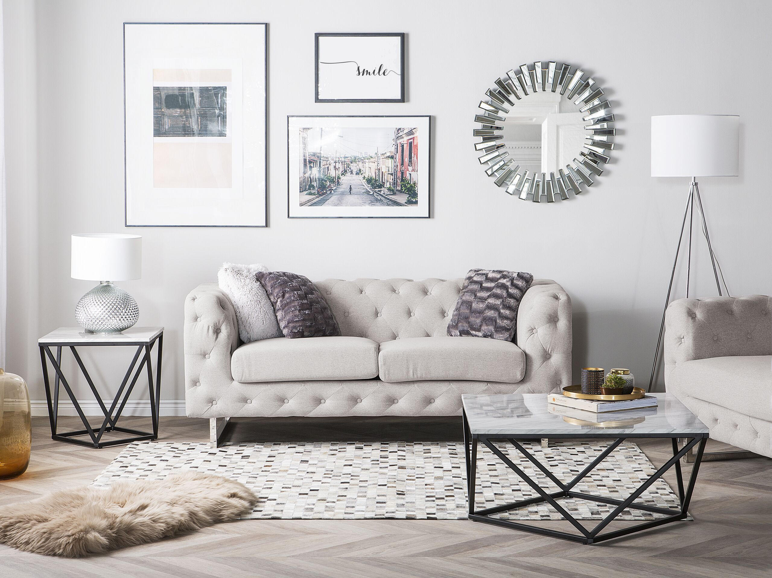 2-SITZER-SOFA Polyester Beige Vissland - Beige, Textil (172/71/87cm) - Beliani