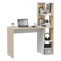 SCHREIBTISCH Weiß, Eiche 52/110/136 cm - Weiß, Holzwerkstoff (52/110/136cm) - DMORA