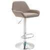 BARHOCKER DUBLIN Taupe Stoff Chrom - Taupe, Textil/Metall (51/89/52cm) - DELUKE