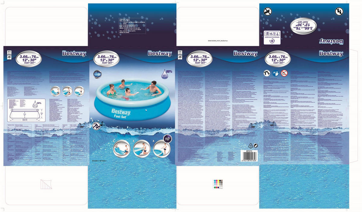 POOL Luke rund Blau 76x366x366cm - Blau, Kunststoff (366/76/366cm) - DELUKE