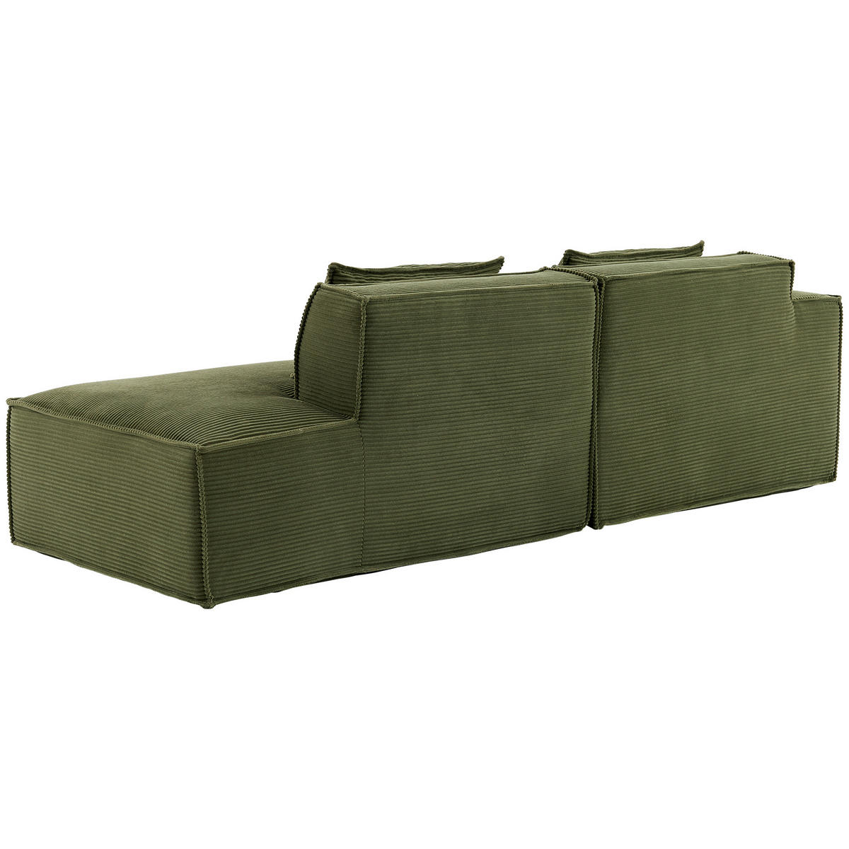 ECKSOFA polyester L-form mit taschenfederkern & 2 kissen - Grün, Textil (235/129cm) - Urban Meuble