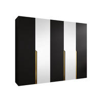 DREHTÜRENSCHRANK Mila II 250 - Goldfarben/Schwarz, Holzwerkstoff/Kunststoff (250/202/52cm) - MIRJAN24