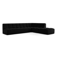 ECKSOFA Beidseitig Samt Stoff Schwarz - Schwarz, Kunststoff/Textil (308/258cm) - Makamii