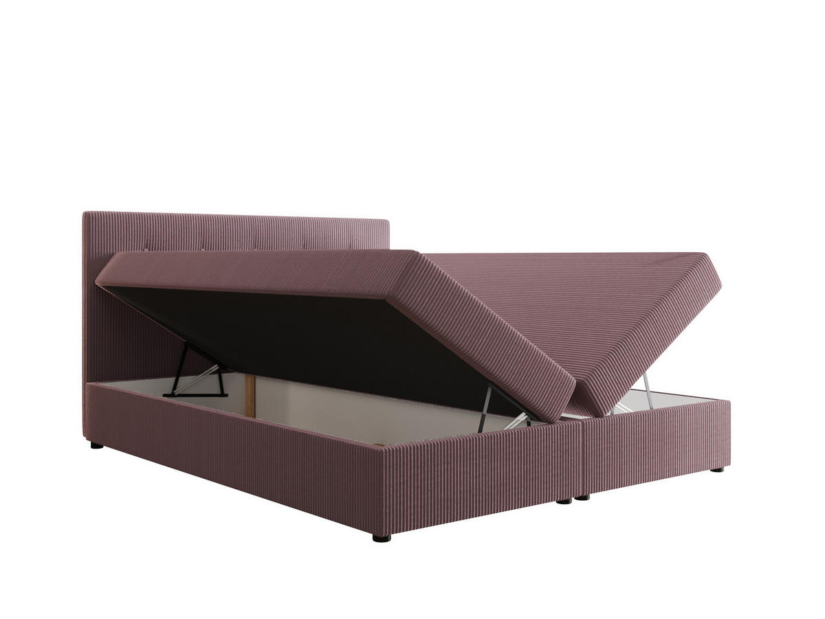 BOXBETT FADO 1 mit Matratze H3 und Topper 140x200 Zoom 17 - Violett, Holz/Textil (140/200cm) - Bedante