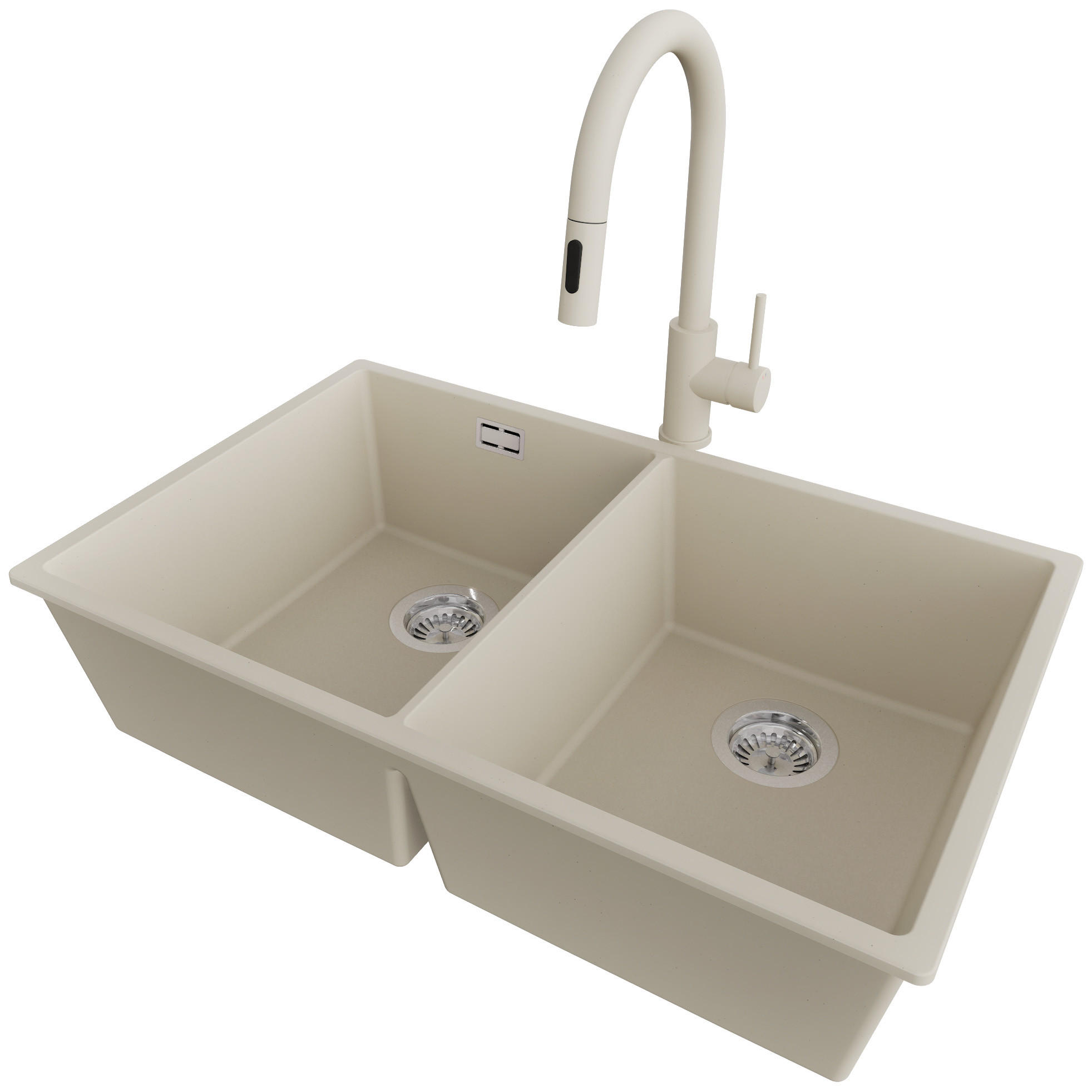 Primagran Unterbauspüle Beige, Chrom, Beige 76x20x47 cm