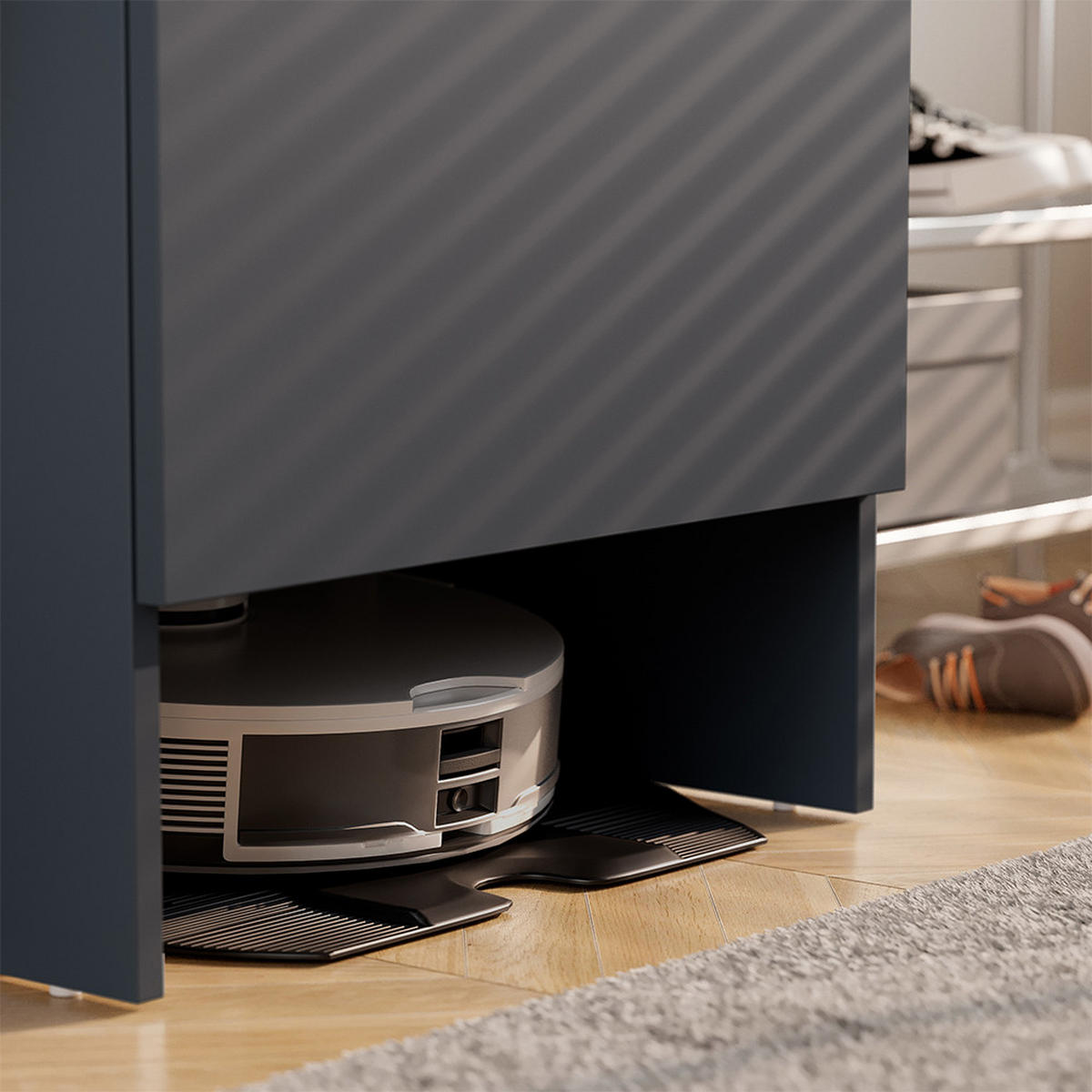 SAUGROBOTERSCHRANK Dustin Anthrazit 50 x 67.5 cm mit 1 Tür - Anthrazit, Holzwerkstoff (50/67.5/50cm) - Vicco