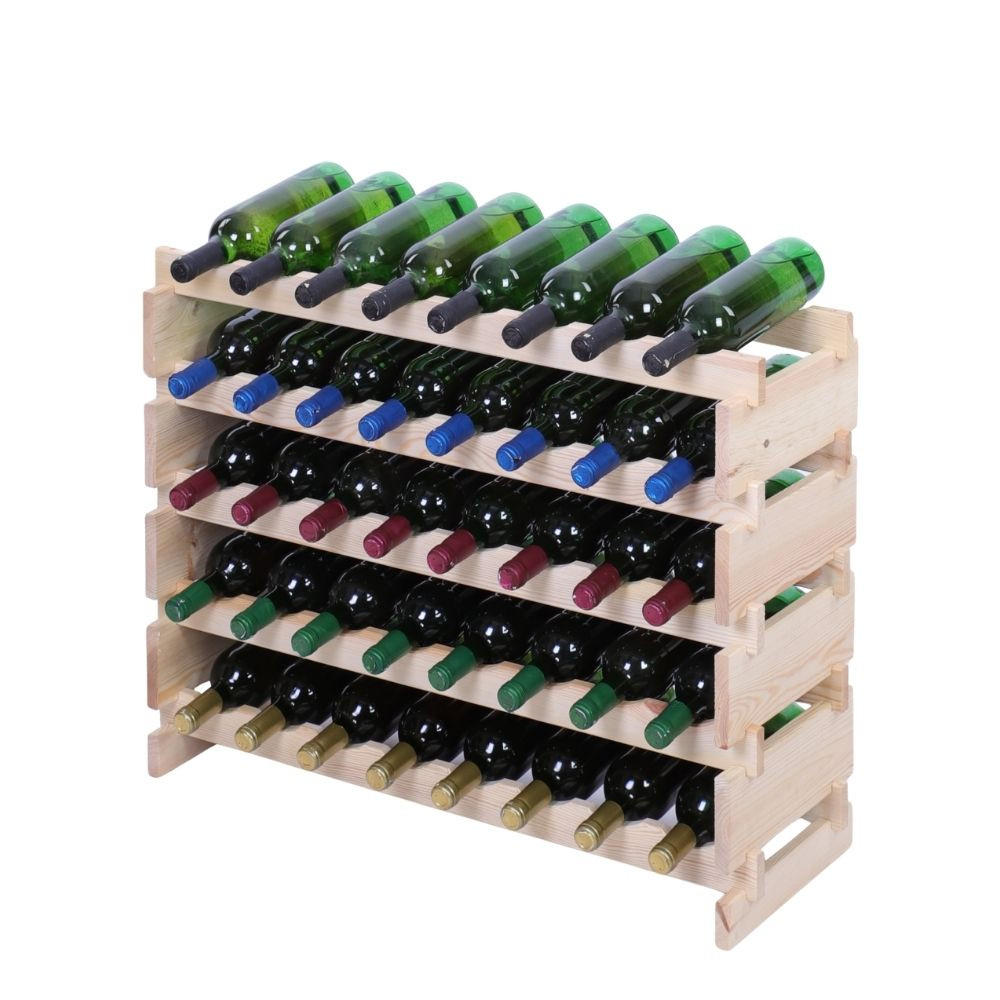 WEINREGAL VINOTECA FLEX PRO HxBxT 65x84x28cm 40 Flaschen auf 5 Ebenen Natur unbehandelt - Naturfarben, Holz (84/65/28cm) - PROREGAL