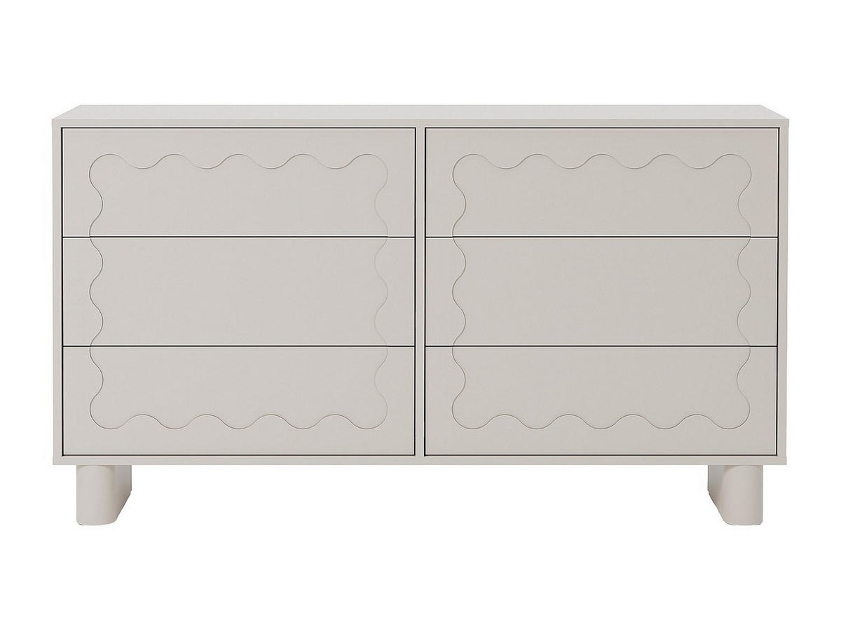 NIEDRIGE Kommode - 140cm x 38cm - MDF - beige - ANEZA - Beige, Holz (140/80/38cm) - Vente-Unique