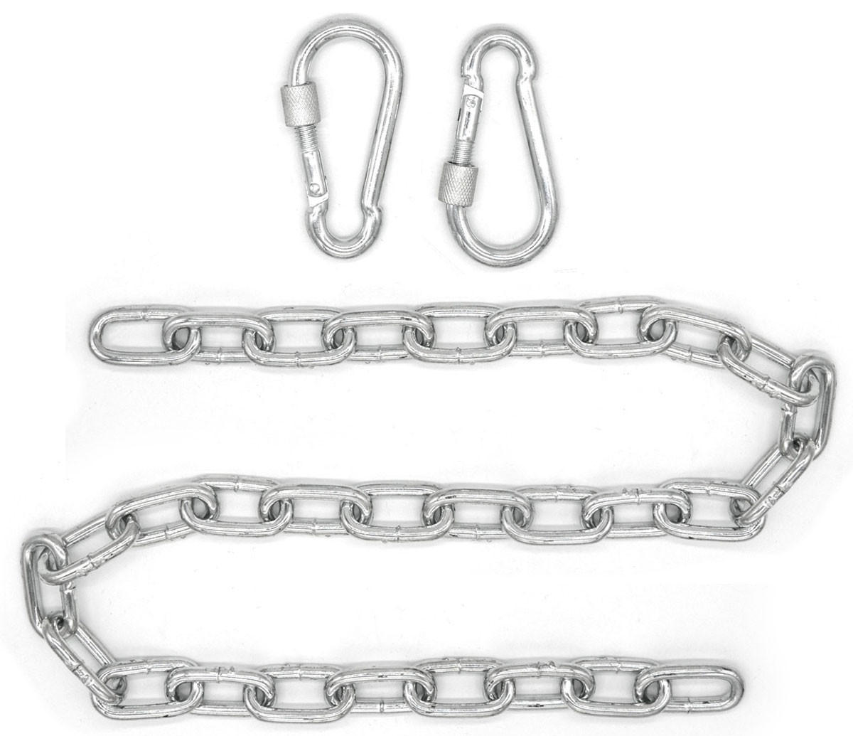 BEFESTIGUNGSSET für Hängesessel Kette + 2 Karabiner 100cm - Grau, Metall (1.9/3.7/100cm) - Amanka