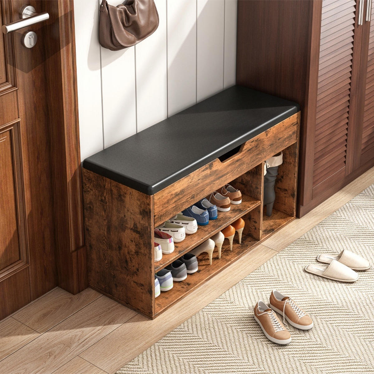 SCHUHSCHRANK, 80/30/44 cm - Braun, Holzwerkstoff (80/44/30cm)