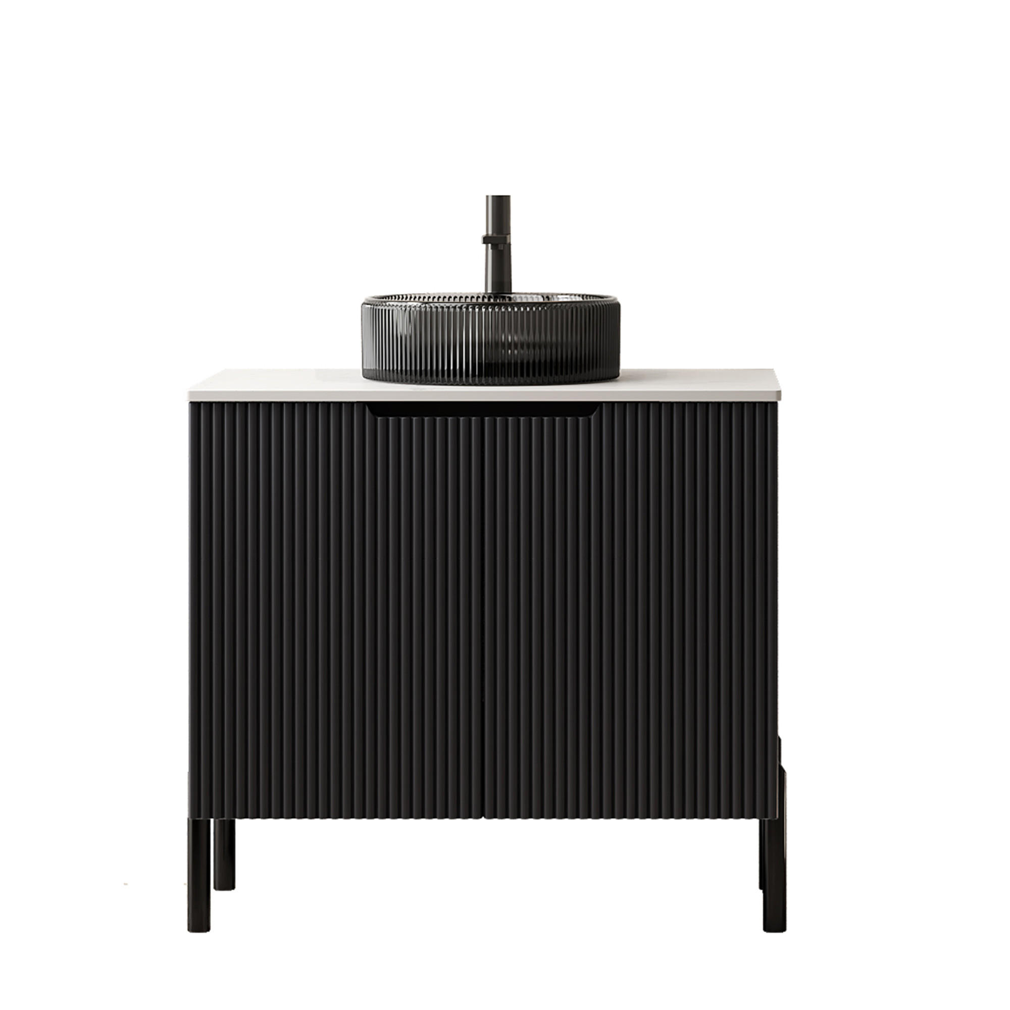 WASCHTISCH Schwarz 76/48/87 cm - Schwarz, Holz (76/87/48cm) - PANGIVO