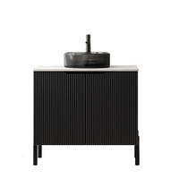 WASCHTISCH Schwarz 76/48/87 cm - Schwarz, Holz (76/87/48cm) - PANGIVO