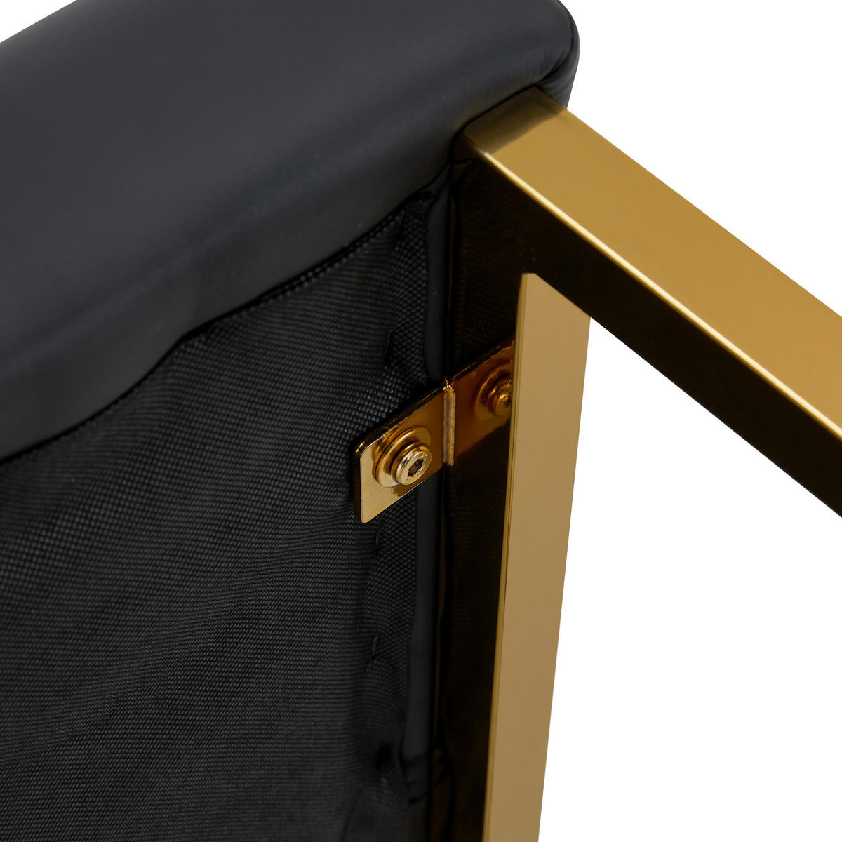 BARSTUHL 2er-Set 91,4 cm PU-Leder Black+Gold - Goldfarben, Metall (53.3/91.4/48.1cm) - Meubliv