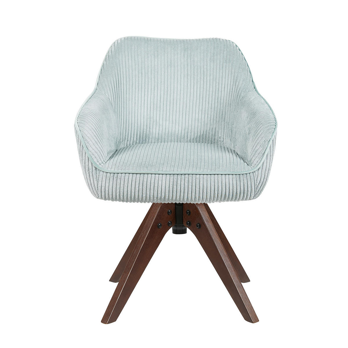 ARMLEHNSTUHL Mika-Finn 2er-Set - Nussbaumfarben/Hellblau, Eichenholz/Holz (60/82/61cm) - DUBI Möbel