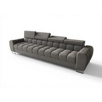SOFA 4-sitzer Bastien In Stoff Moly - Grau, Holzwerkstoff/Textil (335/95/97cm) - Fun Möbel