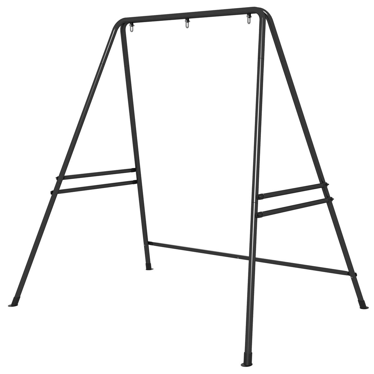 HÄNGESTUHLGESTELL DE-06962 robust & wetterfest, bis 150 kg, Stahl Schwarz - Schwarz, Metall (178/143/180cm) - ComfortXL