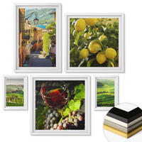 WANDBILDER 5er-Set - 50x50 cm & 20x30 cm & 40x60 cm Weißer Rahmen - Italienische Landschaften, Zitrushügel - Weiß, Kunststoff (40/60cm) - ArtPrintCave