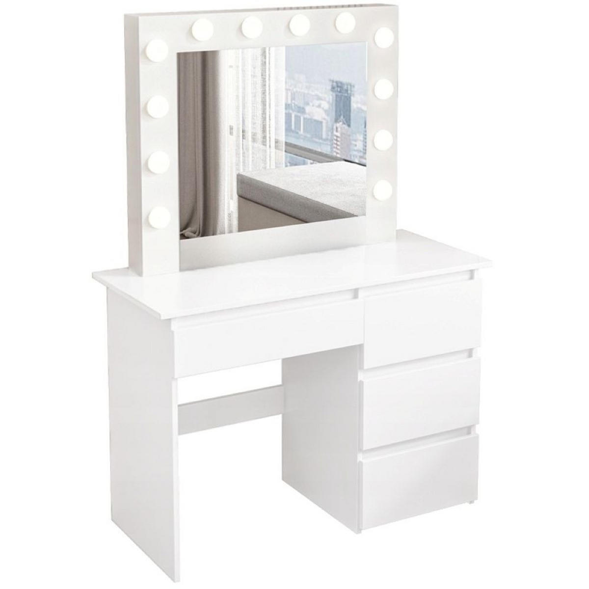 SCHMINKTISCH, weiß 90/40/140 cm - Weiß, Holzwerkstoff (88.5/7.5/79cm)