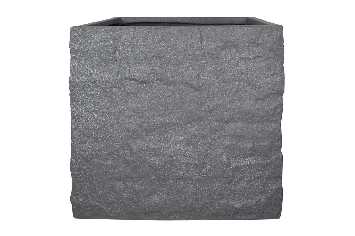 PFLANZKASTEN The Rock 53x50 cm, Grau, Fiberstone - Anthrazit, Kunststoff (53/50/53cm) - dasmöbelwerk