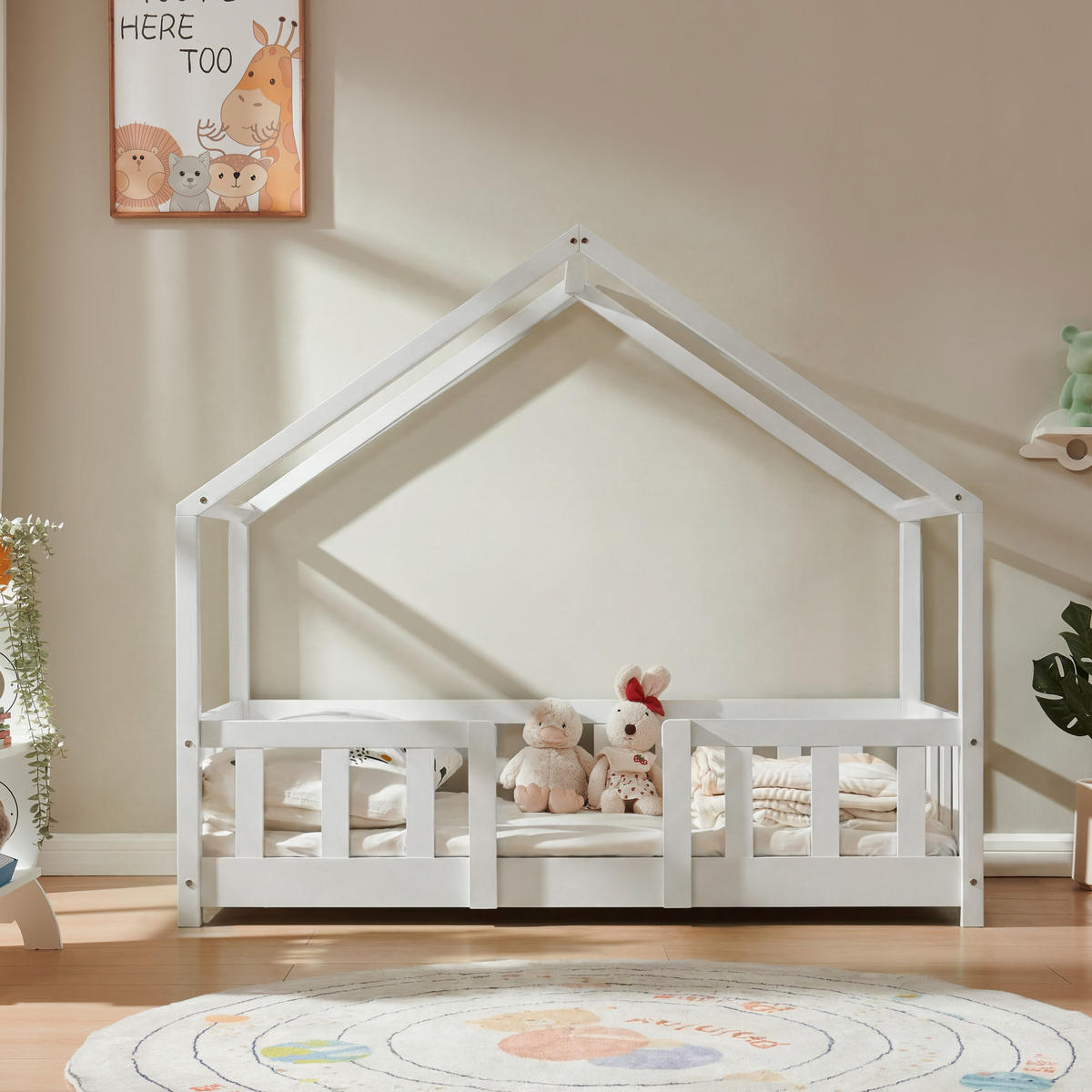 HAUSBETT Treviolo - Weiß, Holz (70/140cm) - [en.casa]