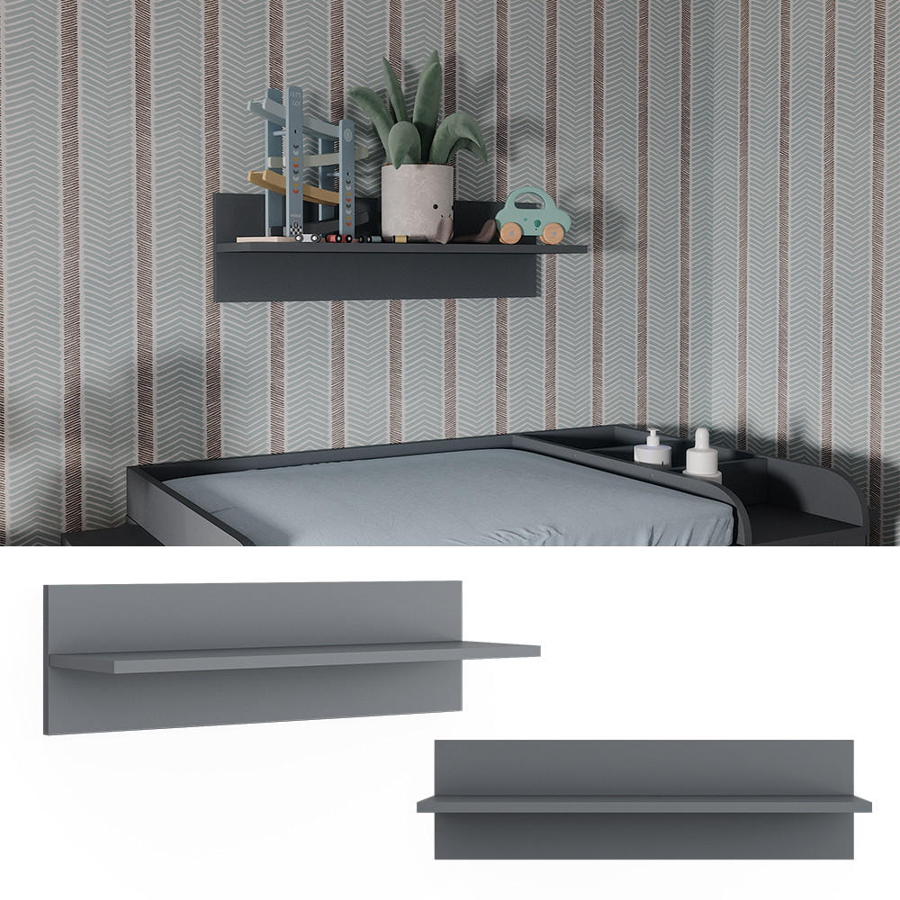 WANDREGAL Ajaton Grau 70 x 20 cm - Grau, Holzwerkstoff (70/20/20cm) - VitaliSpa