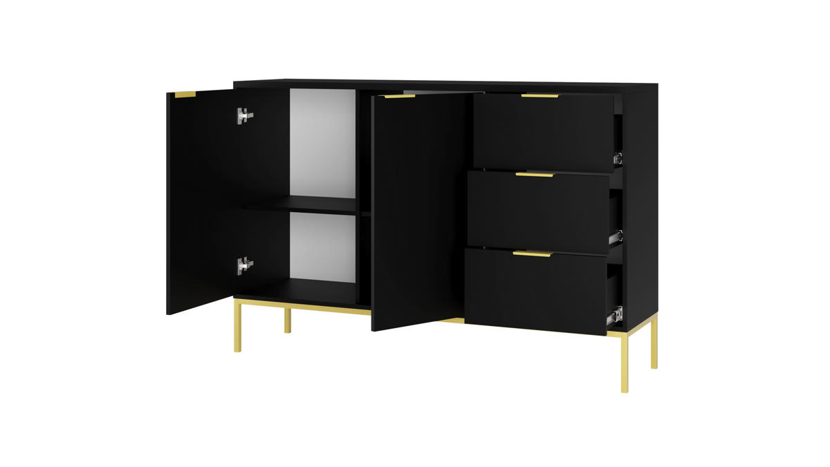 KOMMODE Austin 40/100,4/150 - Goldfarben/Schwarz, Holzwerkstoff (40/100/150cm) - RAUMHIRSCH FURNITURE