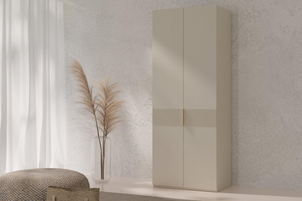 KLEIDERSCHRANK SUN 90/237/60 cm in Macadamia - Kaschmir, Holzwerkstoff (90/237/60cm) - Deine Möbel 24