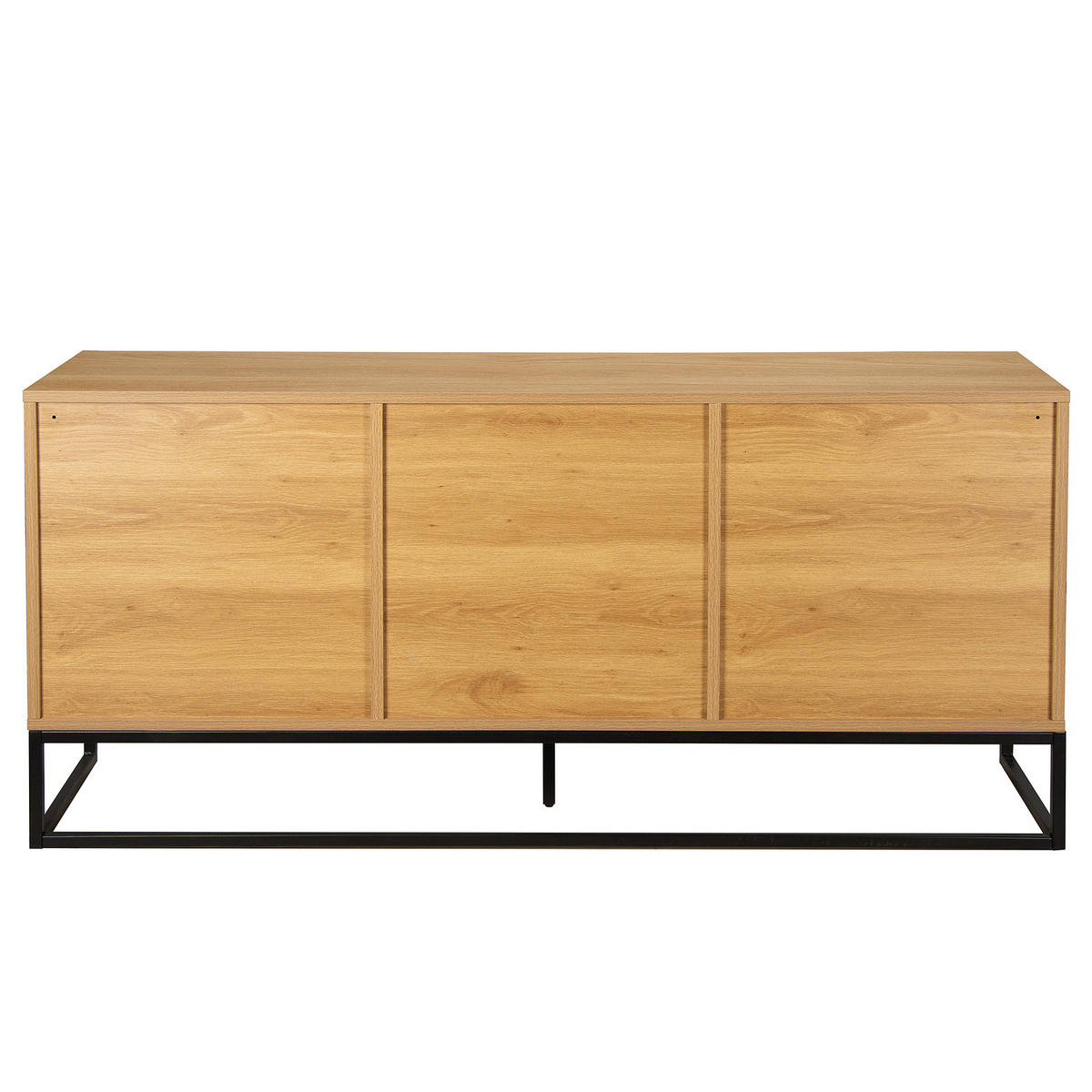 SIDEBOARD - 180 cm - Eichefarben/Schwarz, Holzwerkstoff/Kunststoff (180/75/40cm) - home24