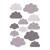 WANDSTICKER Wolken grau - Grau, Kunststoff (48/5.5/46cm) - Buokids