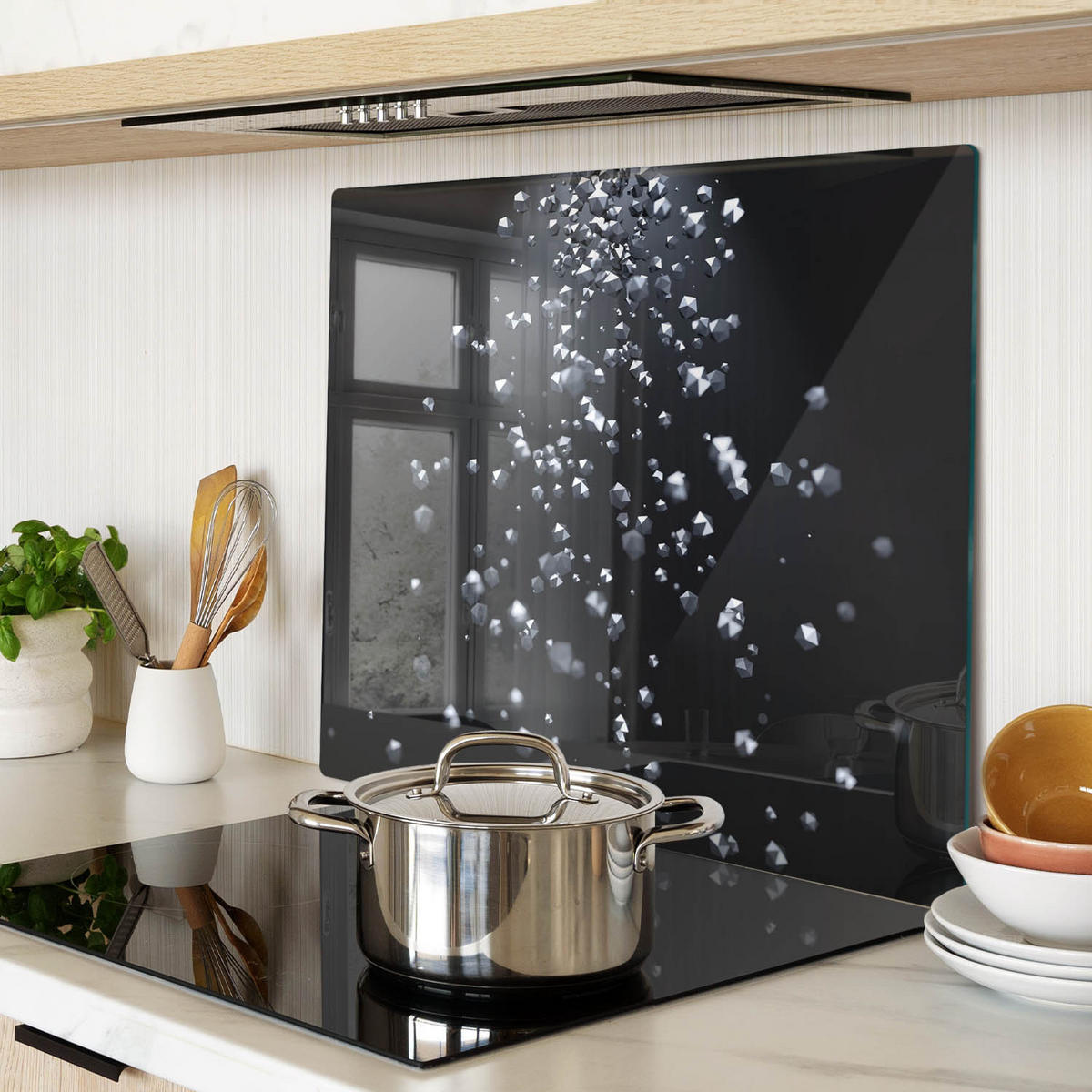 GLASPLATTE 60x52 cm 3D - Schwarz, Glas (60/0.4/52cm) - TULUP
