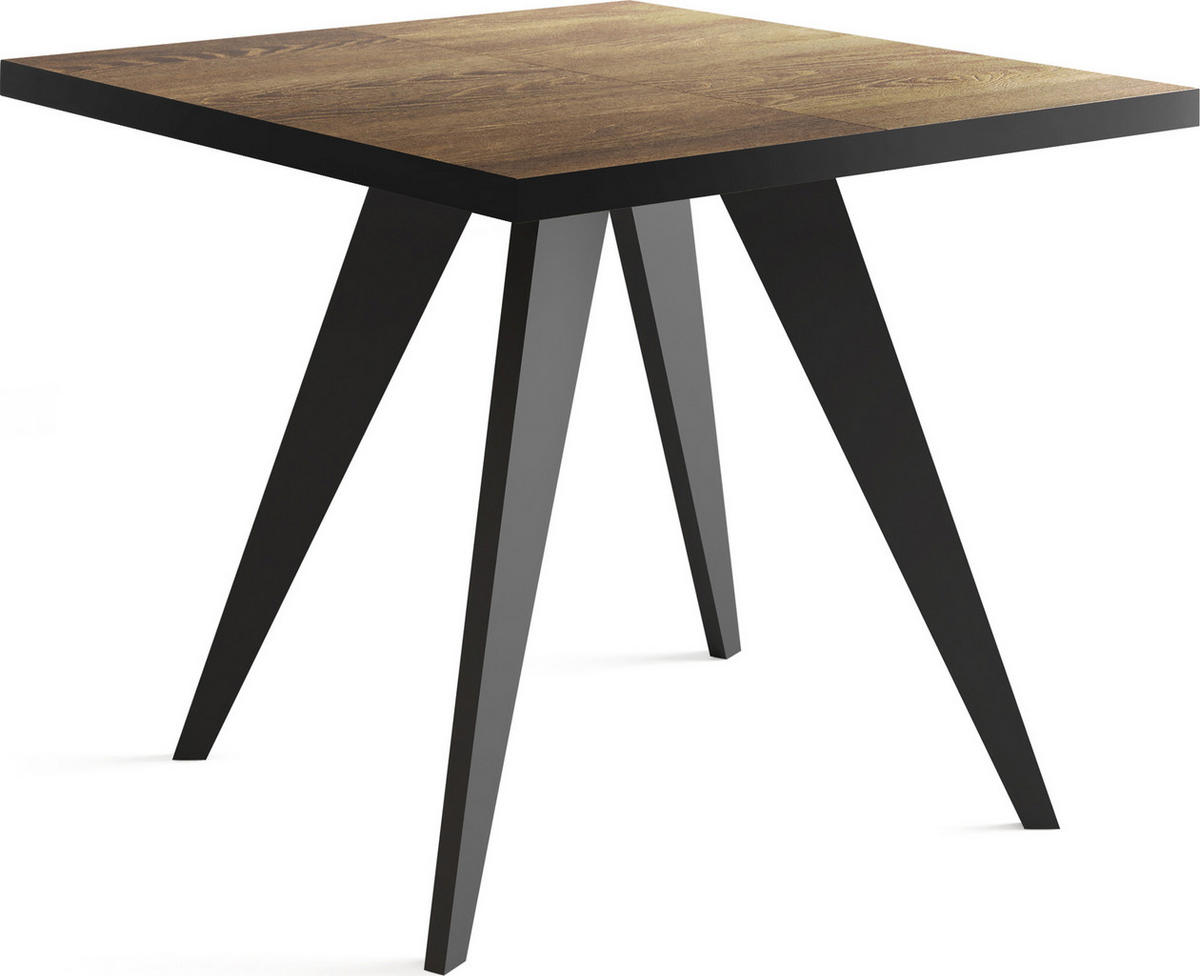 ESSTISCH Quadro quadratischer ausziehbarer, Arvadonna Chestnut 100-200/100/76 cm - Kastanienfarben/Schwarz, Holz/Holzwerkstoff (100/100/76cm) - WFL GROUP