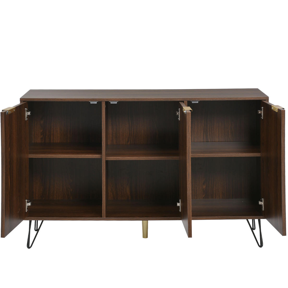 SIDEBOARD,120/38/76,5 cm, dřevodekor v přírodní a černé barvě, 3dveřová - přírodní, kompozitní dřevo (120/76.5/38cm) - Modenvie