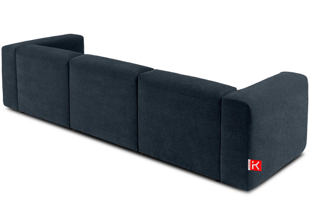 3-SITZER-MODULSOFA BUFFO mit extrem weicher und bequemer Sitzfläche, Gewebestoff, dunkelblau - Dunkelblau, Textil (290/73/96cm) - KONSIMO®