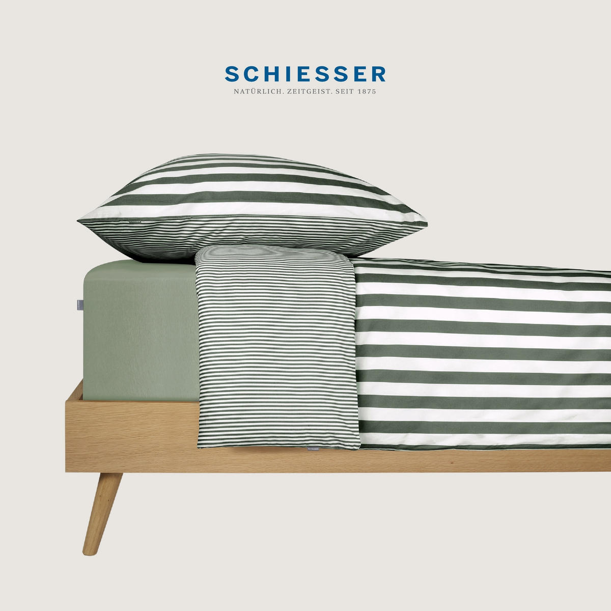 BETTWÄSCHESET Marie - Renforcé - 2-teilig - 135 x 200 cm - Dunkelgrün - Dunkelgrün, Textil (135/200cm) - SCHIESSER