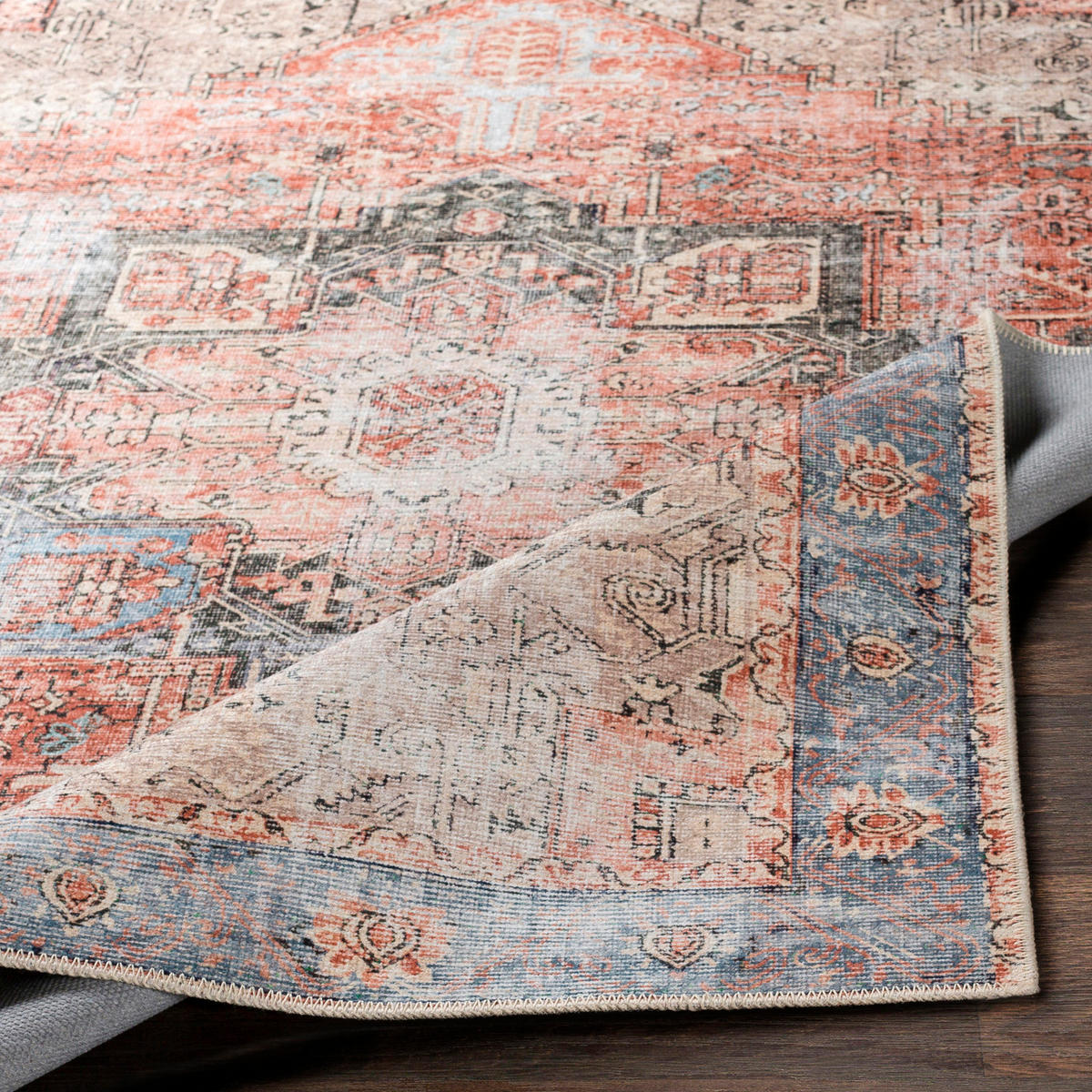 TEPPICH Maschinenwaschbar 200/275 cm Red - Orange, Naturmaterialien/Textil (200/275cm) - LIVABLISS