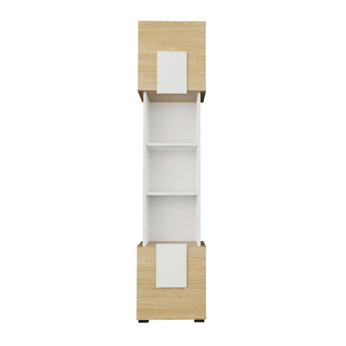HIGHBOARD TORINO Hängend + Stehend, Mattes Finish, Arktisches Weiß, Ölbehandelt Eiche - Eichefarben/Weiß, Holzwerkstoff/Kunststoff (39/172/35cm) - Komodee