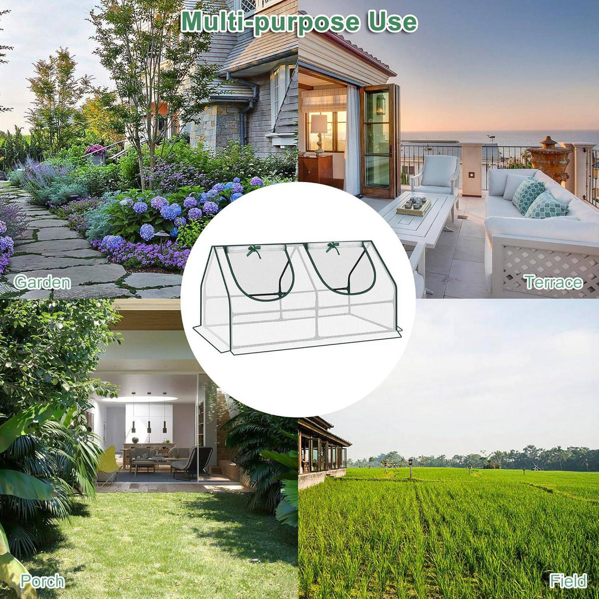 FOLIENGEWÄCHSHAUS Frühbeet, Gewächshaus Balkon, 120x60x60cm - Weiß, Kunststoff/Textil (120/60/60cm) - Woltu