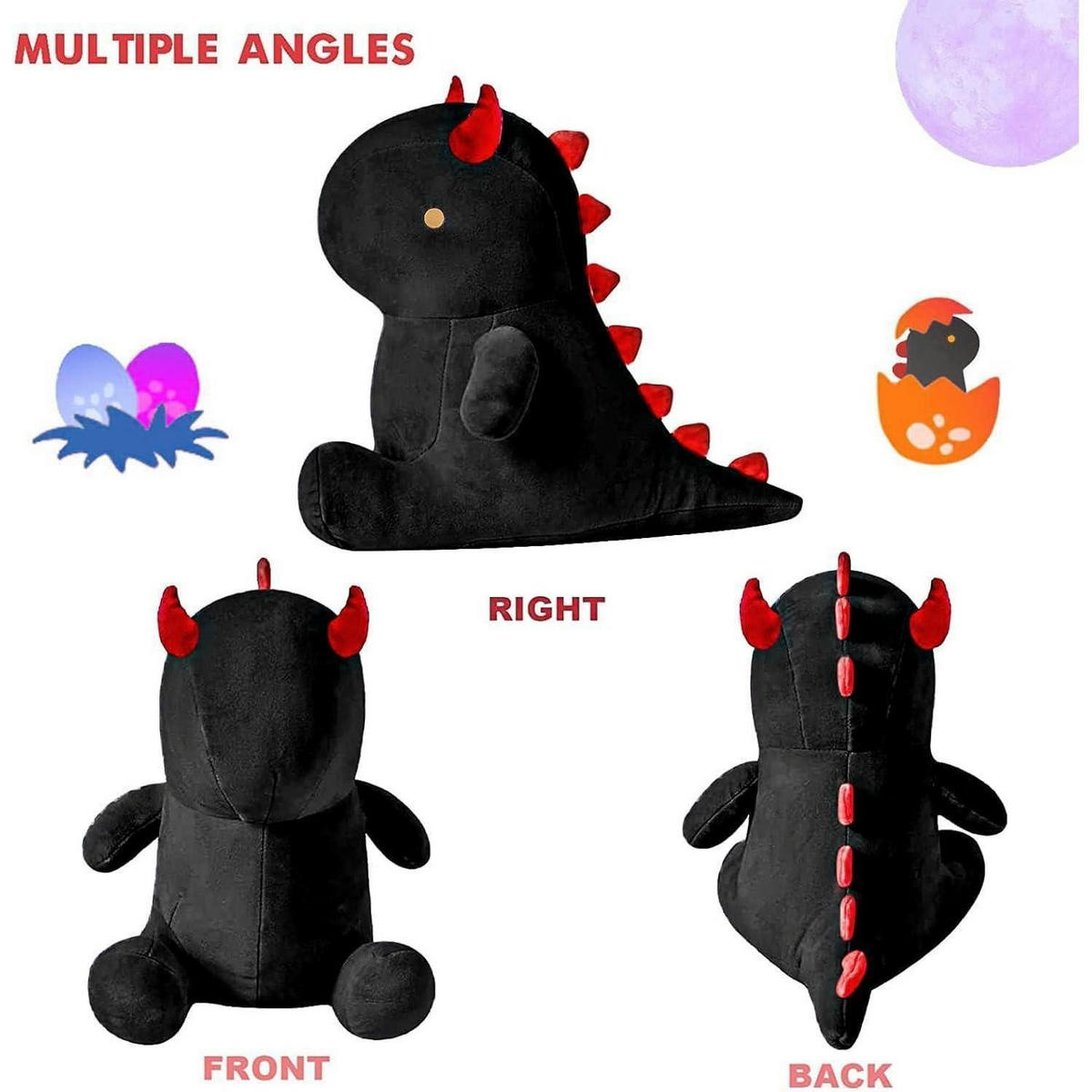 PLÜSCHTIER Dinosaurier 45 cm - Schwarz, Textil (20/45cm)