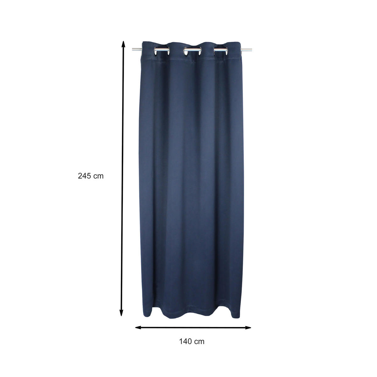 VERDUNKELUNGSVORHANG Ösen 140/245 cm Navy Blau - Blau, Textil (140/245cm) - TiborTex