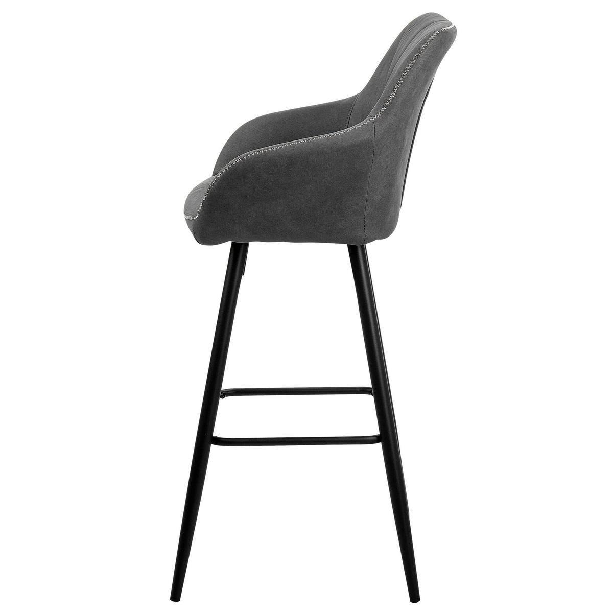 BARSTUHL 2er-Set Polsterbezug Grau Darien - Grau, Textil/Metall (44/104/41cm) - Beliani