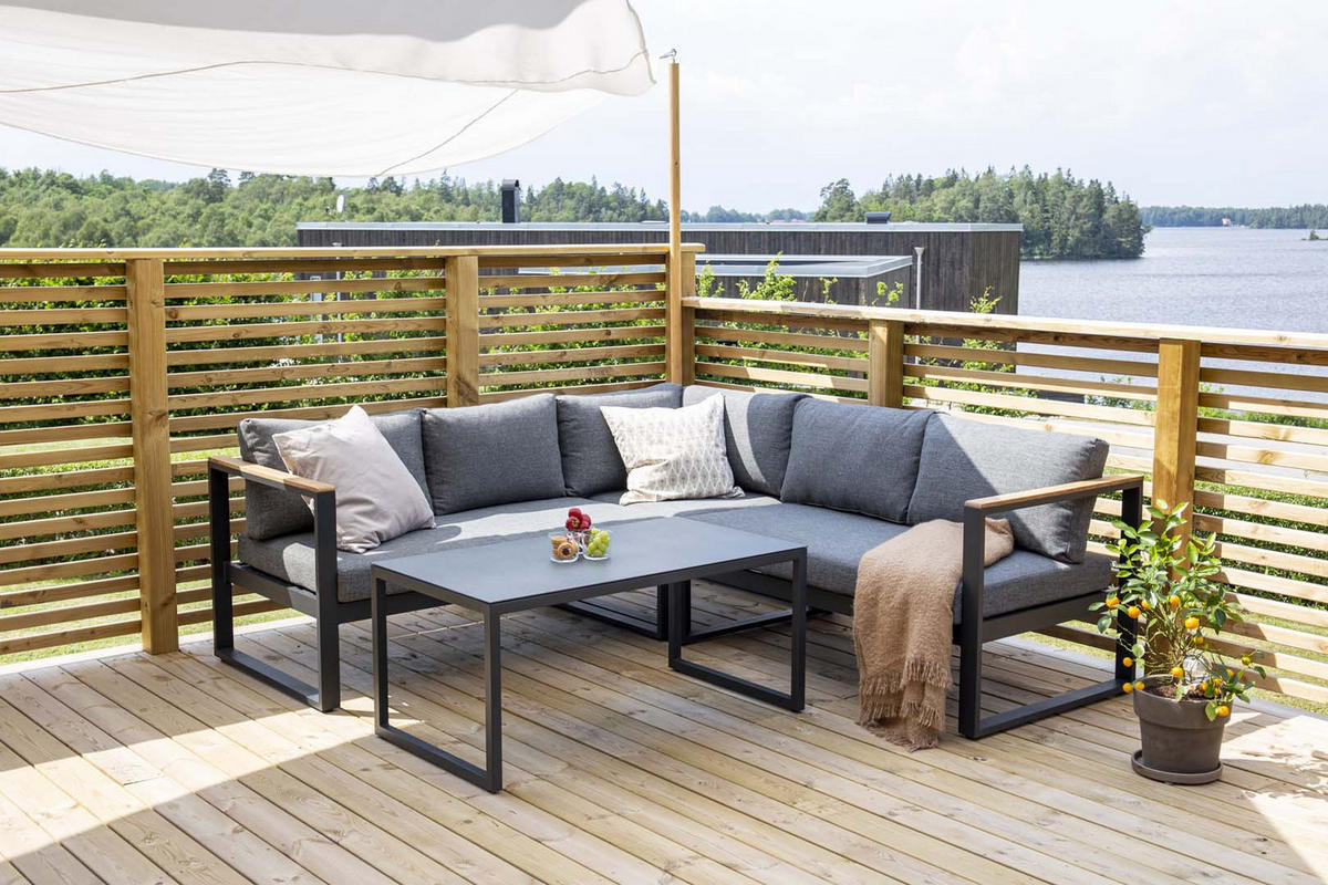 LOUNGE-SET grau - Grau, Holzwerkstoff - ebuy24