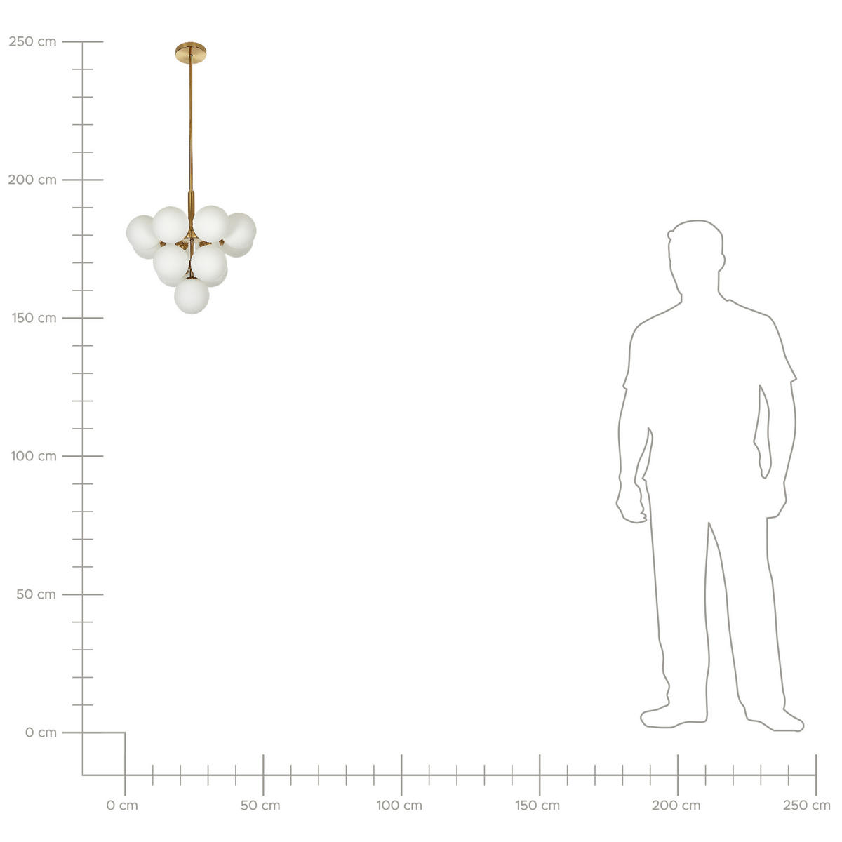 HÄNGELEUCHTE Birrie 43/43/99 cm - Messingfarben, Metall (43/43/99cm) - Beliani